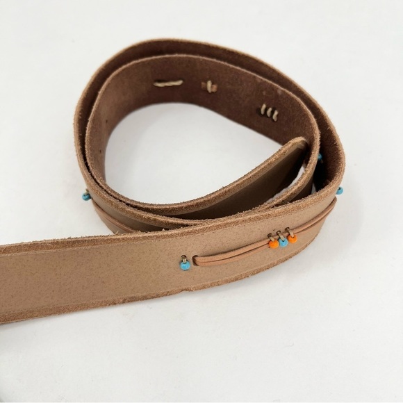 Roxy Western Boho Beaded Leather Belt Size M - Picture 2 of 7